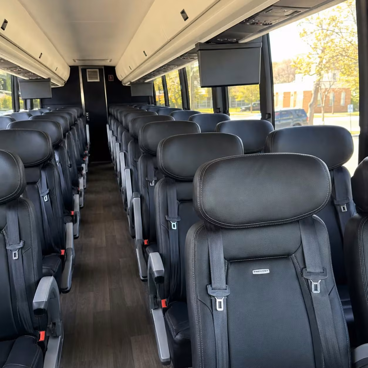 56 passenger charter bus interior