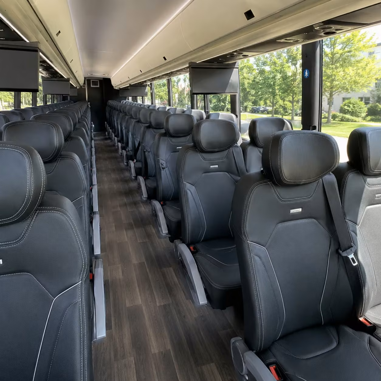 plantation charter bus rental interior